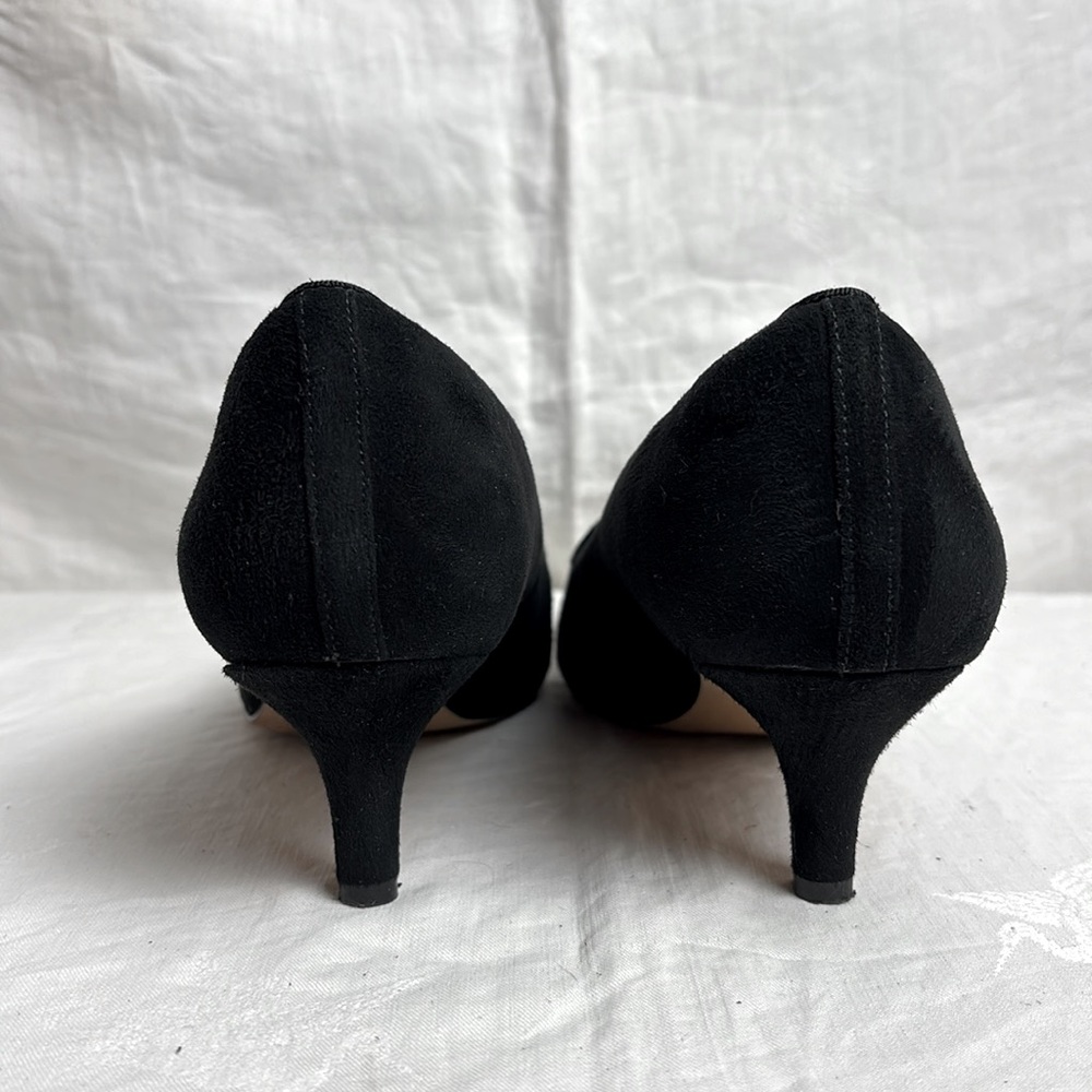 Indigo by Clarks Sage Elfin Black Suede Shoes with Kitten Heel Sz 9 - Picture 3 of 7
